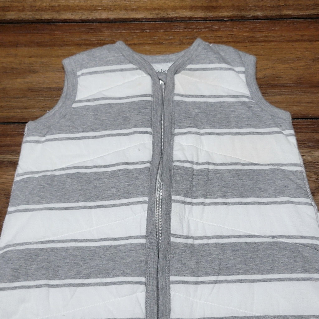 Burt's Bees Beekeeper White & Grey Stripe Full Zip Nap Sack - Size Medium