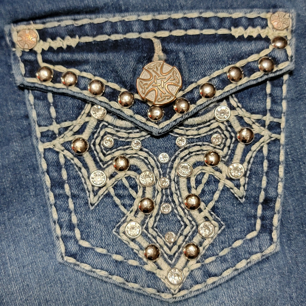 Jack David Straight Denim Jeans w/ Studs and Bling - Size 1