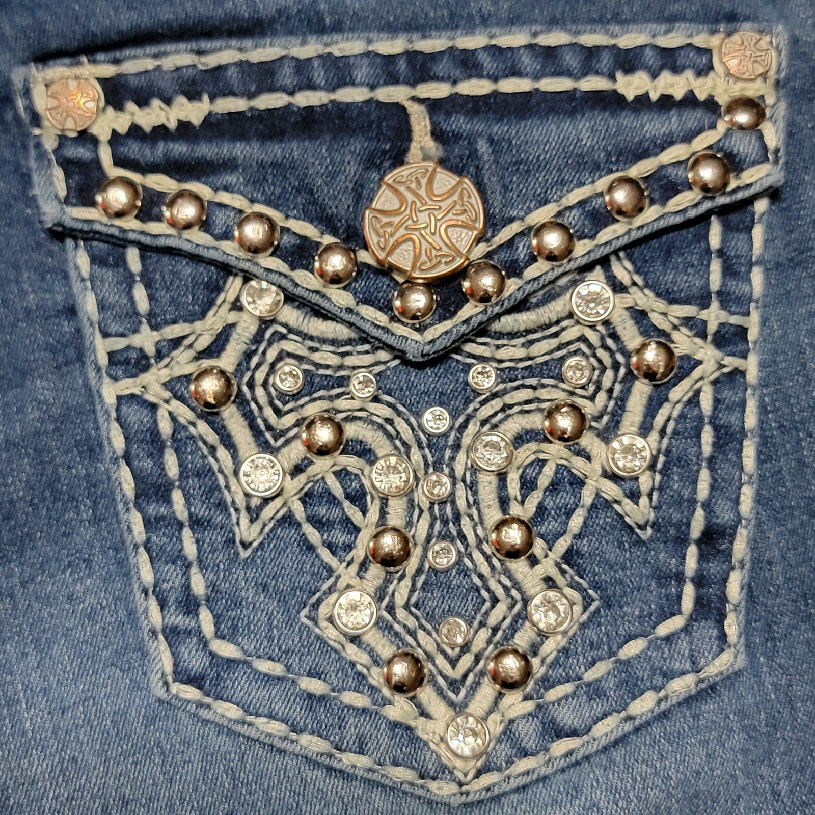 Jack David Straight Denim Jeans w/ Studs and Bling - Size 1