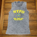 Officially Licensed NYPD Acid Washed Grey NYPD Tank Top - Size Small
