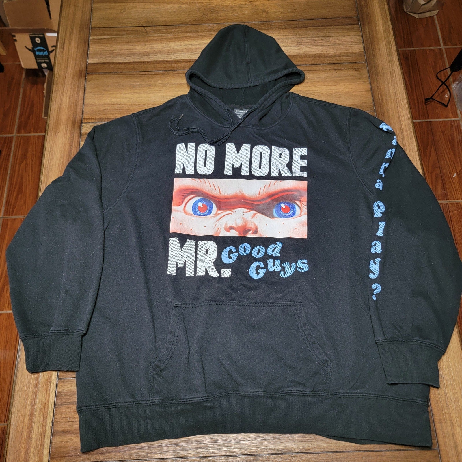 Chucky LS Black Pull-On Unisex Hoodie "No More Mr. Good Guys" - Size 3XL