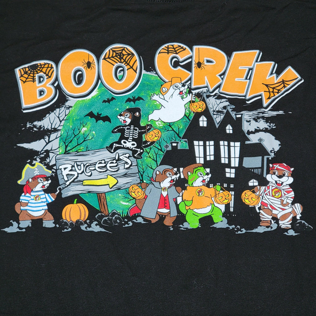 Buc-ee's Halloween Black Unisex Glow-In-The-Dark Tee "Boo Crew" - Size XL