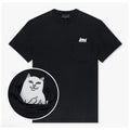 Rip n Dip Black Unisex Tee w/ Flipping Cat in Pocket - Size Small