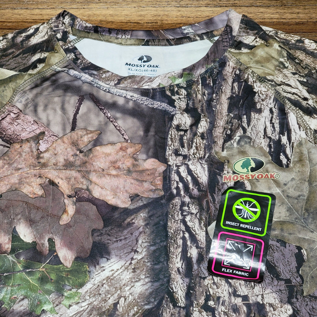 Mossy Oak Insect Repellent Flex Fabric Green Camo Shirt - Size XL (46-48) NWT