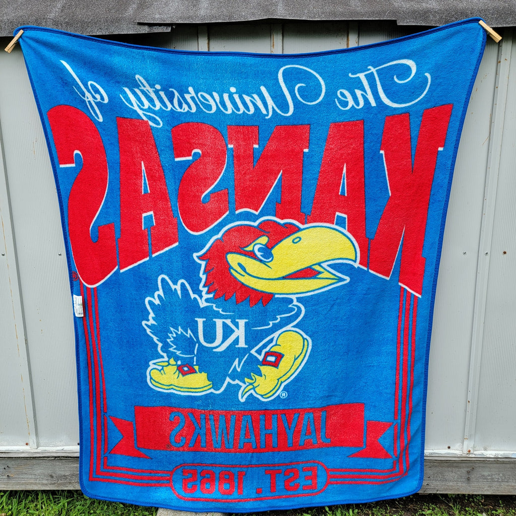 University Of Kansas Jayhawks Blue & Red Fleece Throw - 57" x 68"