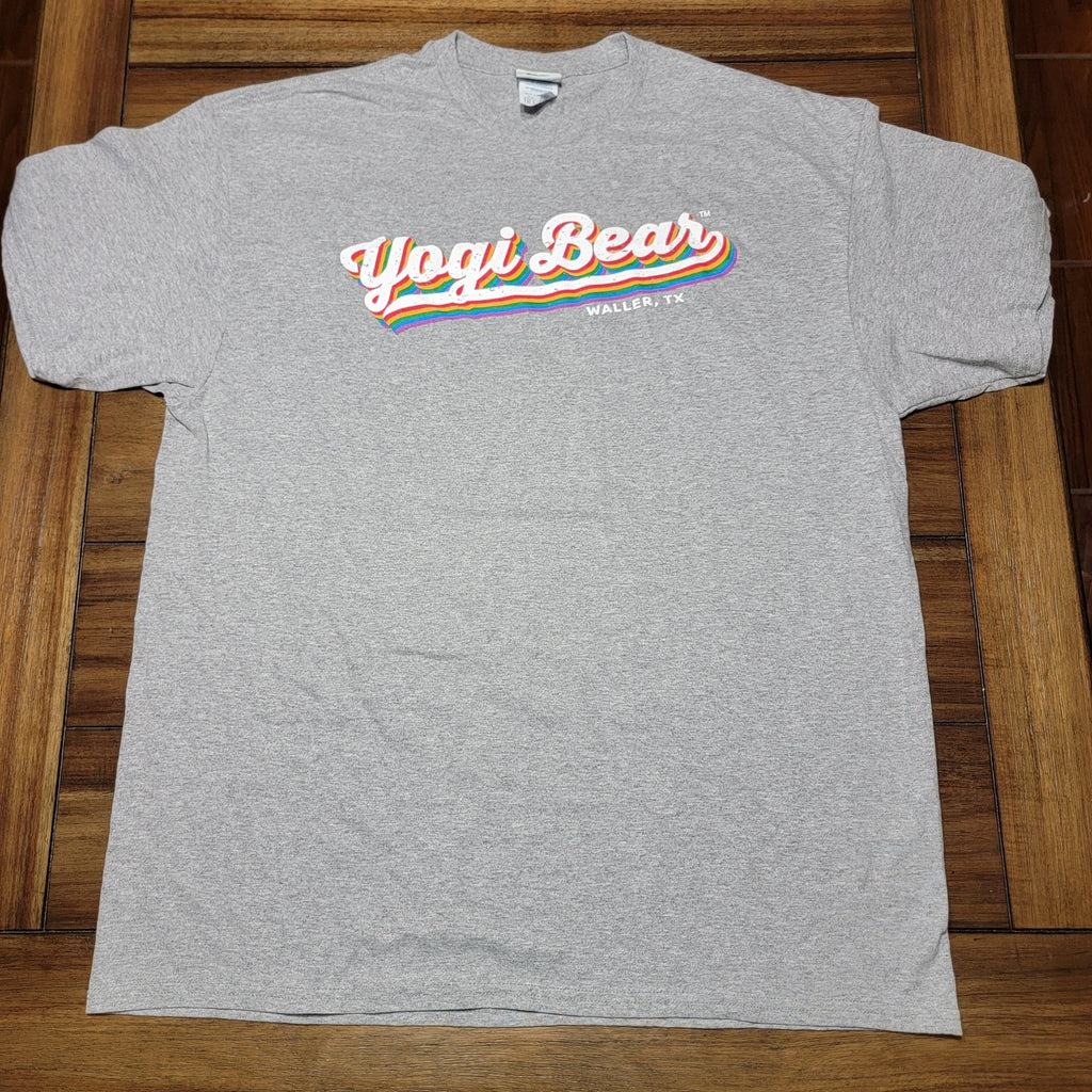 Yogi Bear Grey Unisex Tee Waller Texas Pride Lettering - Size XL