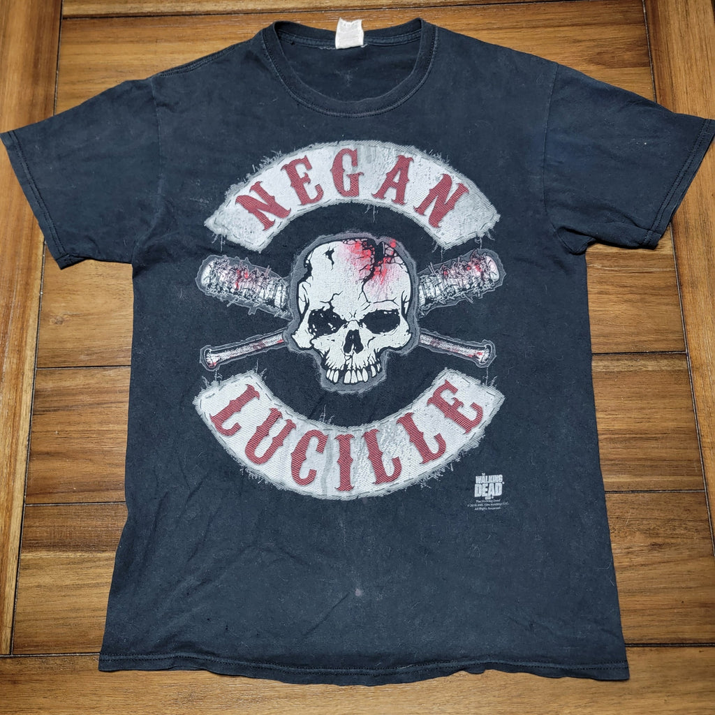The Walking Dead Black Unisex Tee "Negan Lucille" Skull - Size Medium