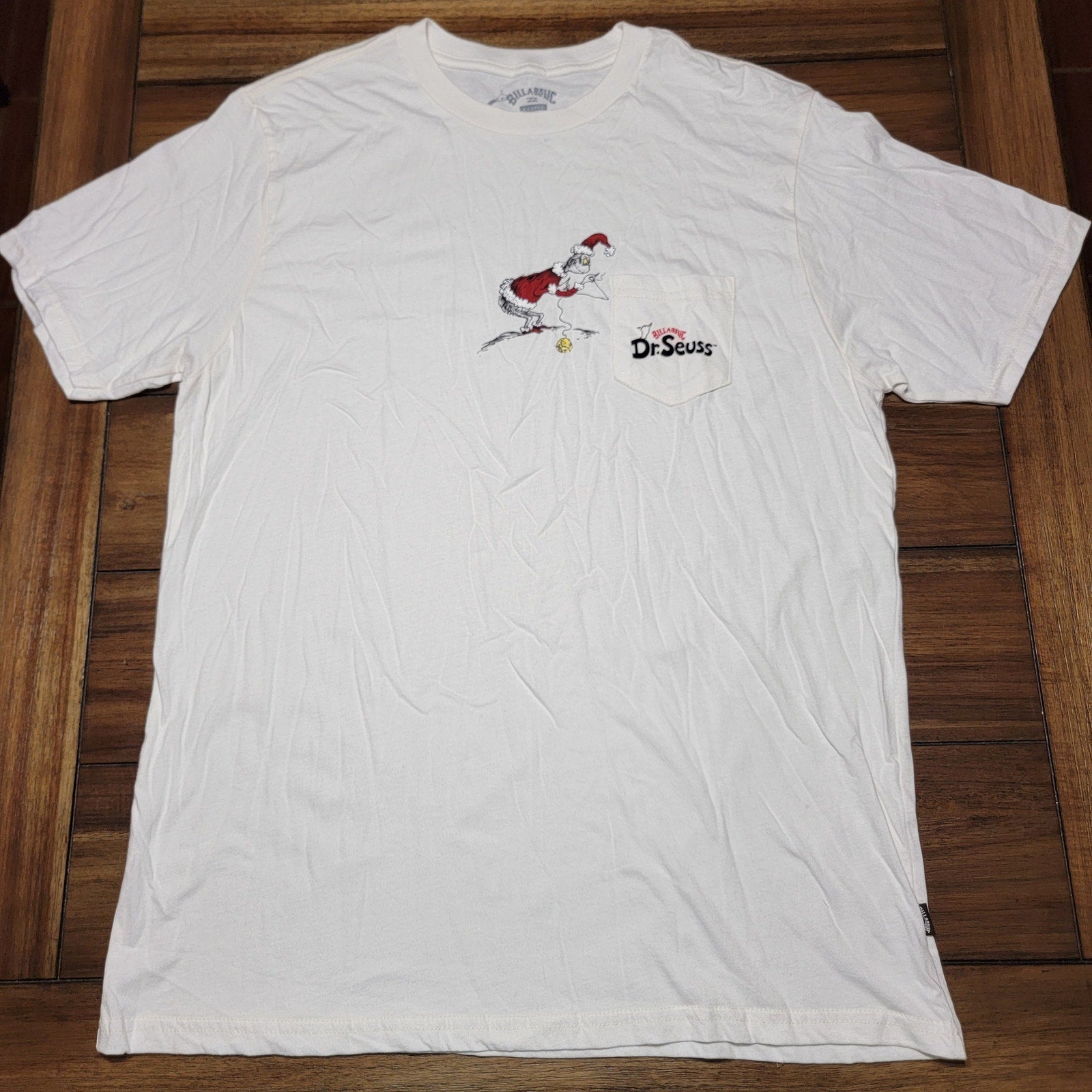Billabong x Dr. Seuss White Unisex Tee Sewing Pocket Grinch - Size XL