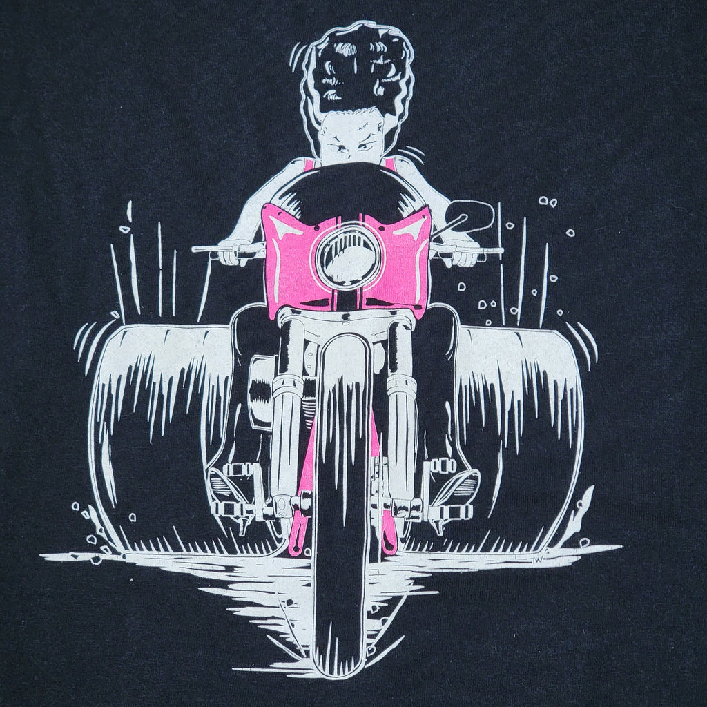 Frankenstein Trikes Black Tee "Stop Looking At My Rear End" - Size Medium