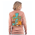 Simply Southern LS Peach Tee "Thankful-Grateful-Blessed" - Size Large