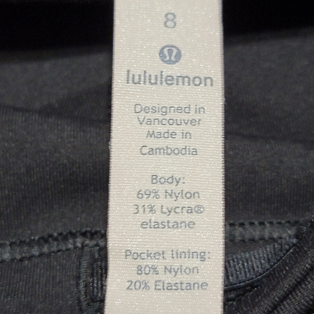 Lululemon Black Leggings w/ Zipper Pouch - Size 8