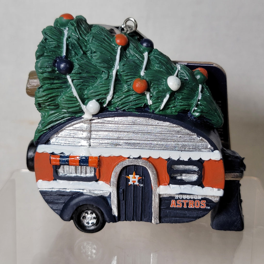 MLB Houston Astros Christmas Ornament Travel Trailer w/ Tree - NWT