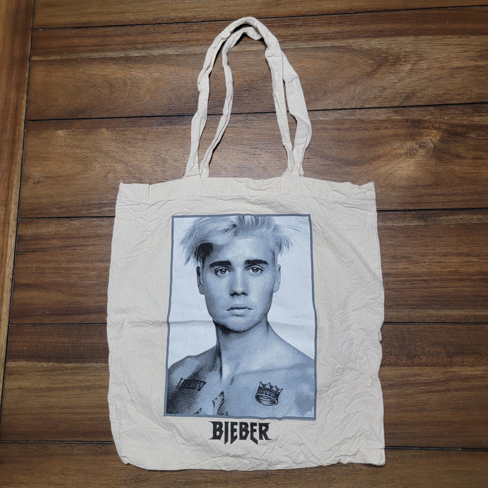 Justin Bieber Thin Canvas Tote "Sorry"