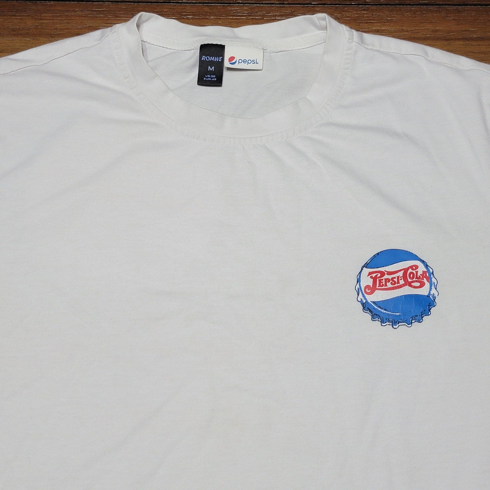 Romwe x Pepsi White Unisex Tee "More Bounce To The Ounce" - Size Medium