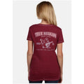 True Religion Burgundy V-Neck Tee "Fashion For The Senses" - Size Medium*