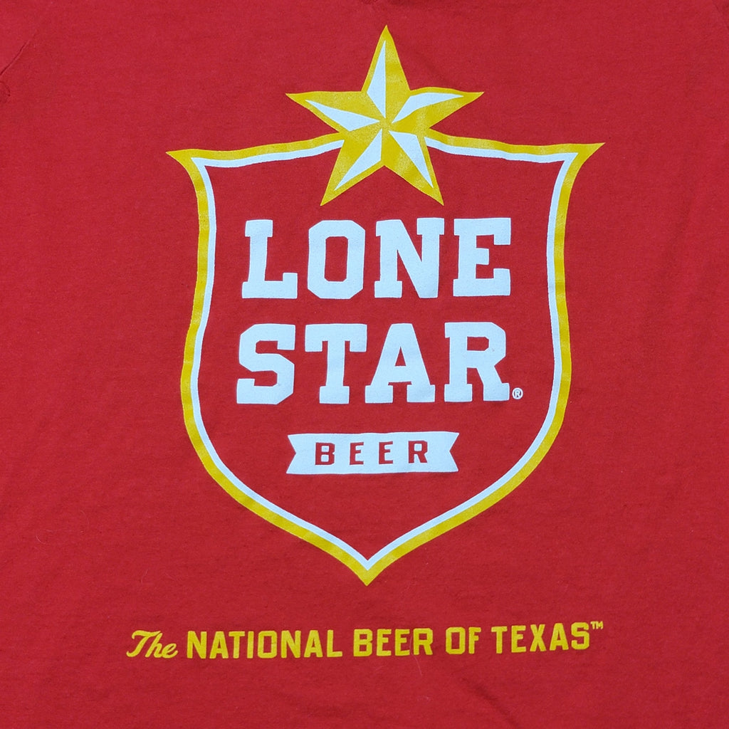 Lone Star Beer V-Neck Red Tee - Size Junior Small