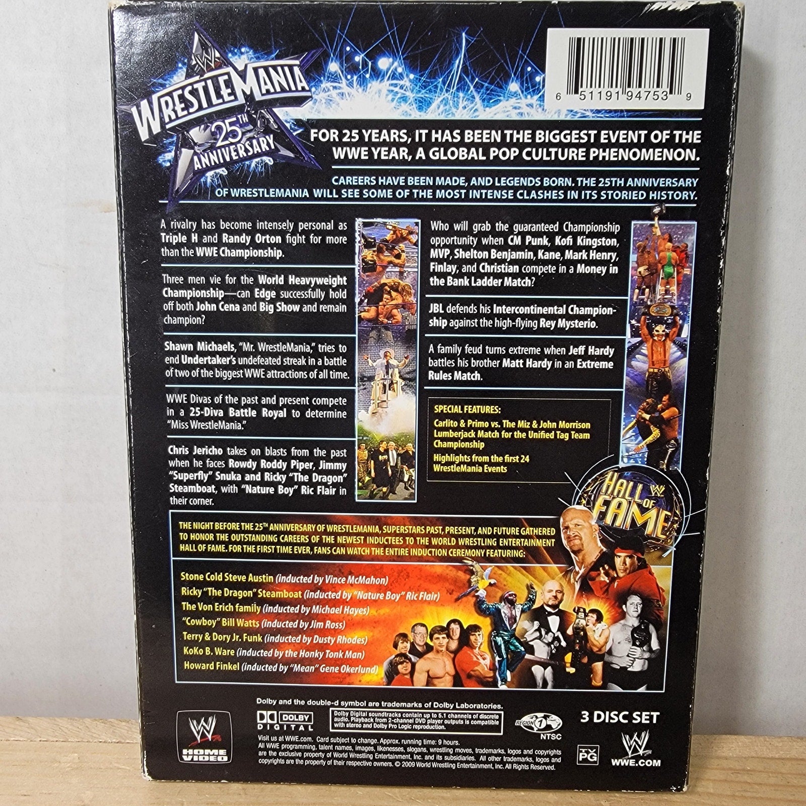 DVD WrestleMania 25th Anniversary 3 Disc Set