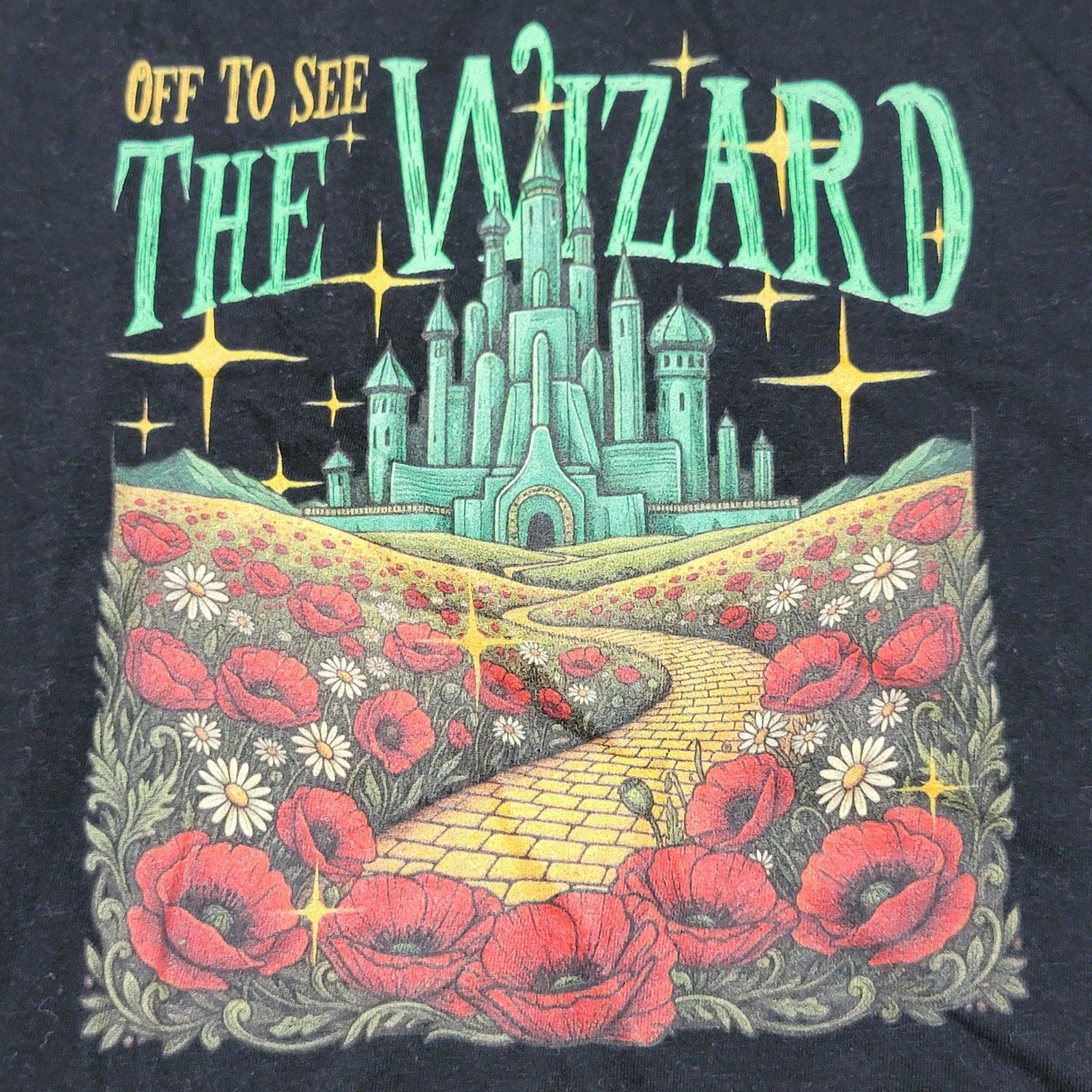 Off To See The Wizard Kids Black Tee (Gildan) - Size XS