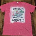 Dr. Seuss Red Bleach Dyed Unisex Christmas Tee "Get In Losers.." - Size XL