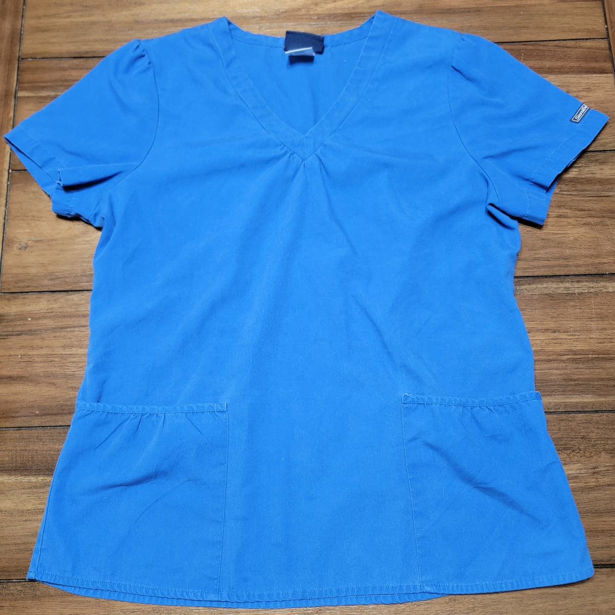 2 Pc Sanibel Scrubs Ladies Blue V-Neck & Draw String Pants - Size Small