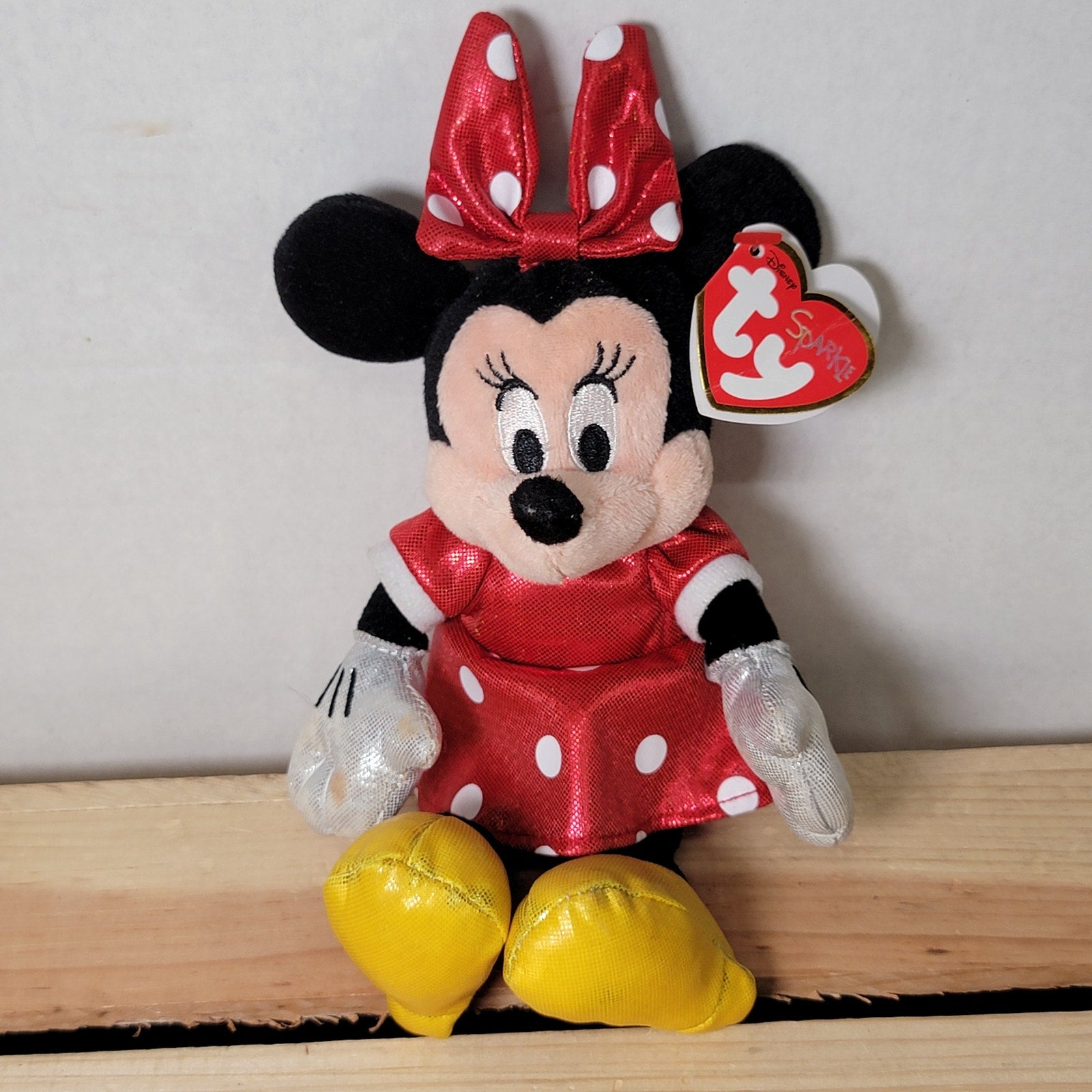 TY x Disney Sparkle Minnie Mouse Plush Doll w/ Tag