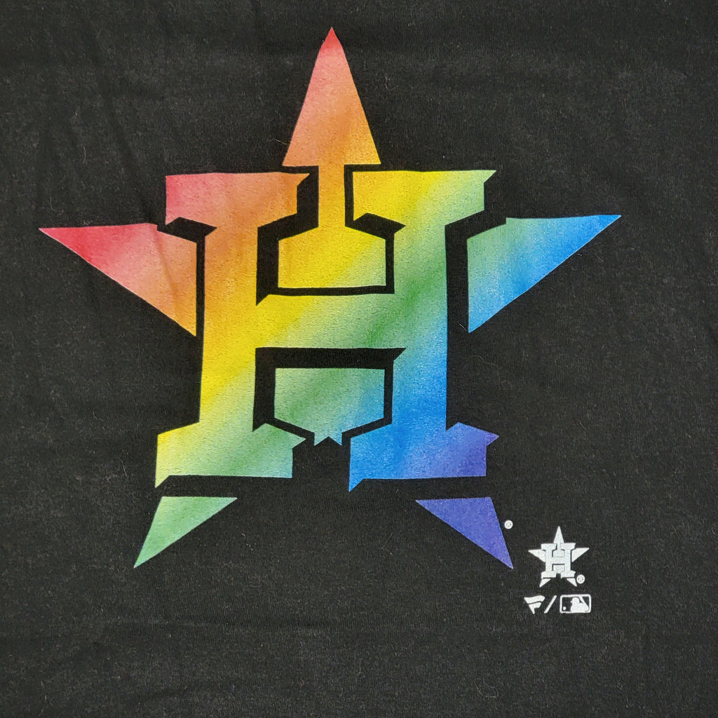 Fanatics Black Unisex Tee Houston Astros Pride Logo - Size XL