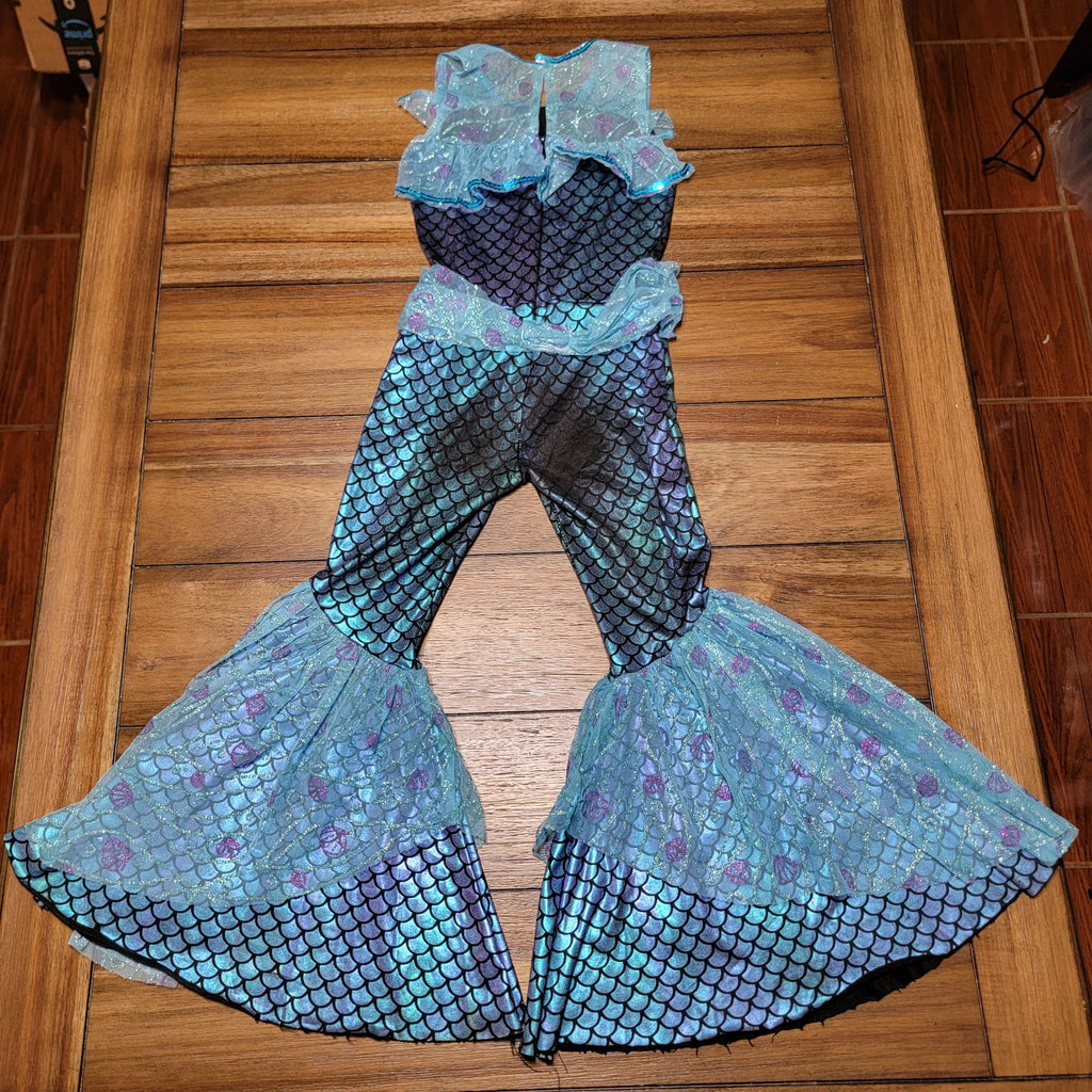 Spirit Halloween Girls Blue Mermaid Jumpsuit - Size Small