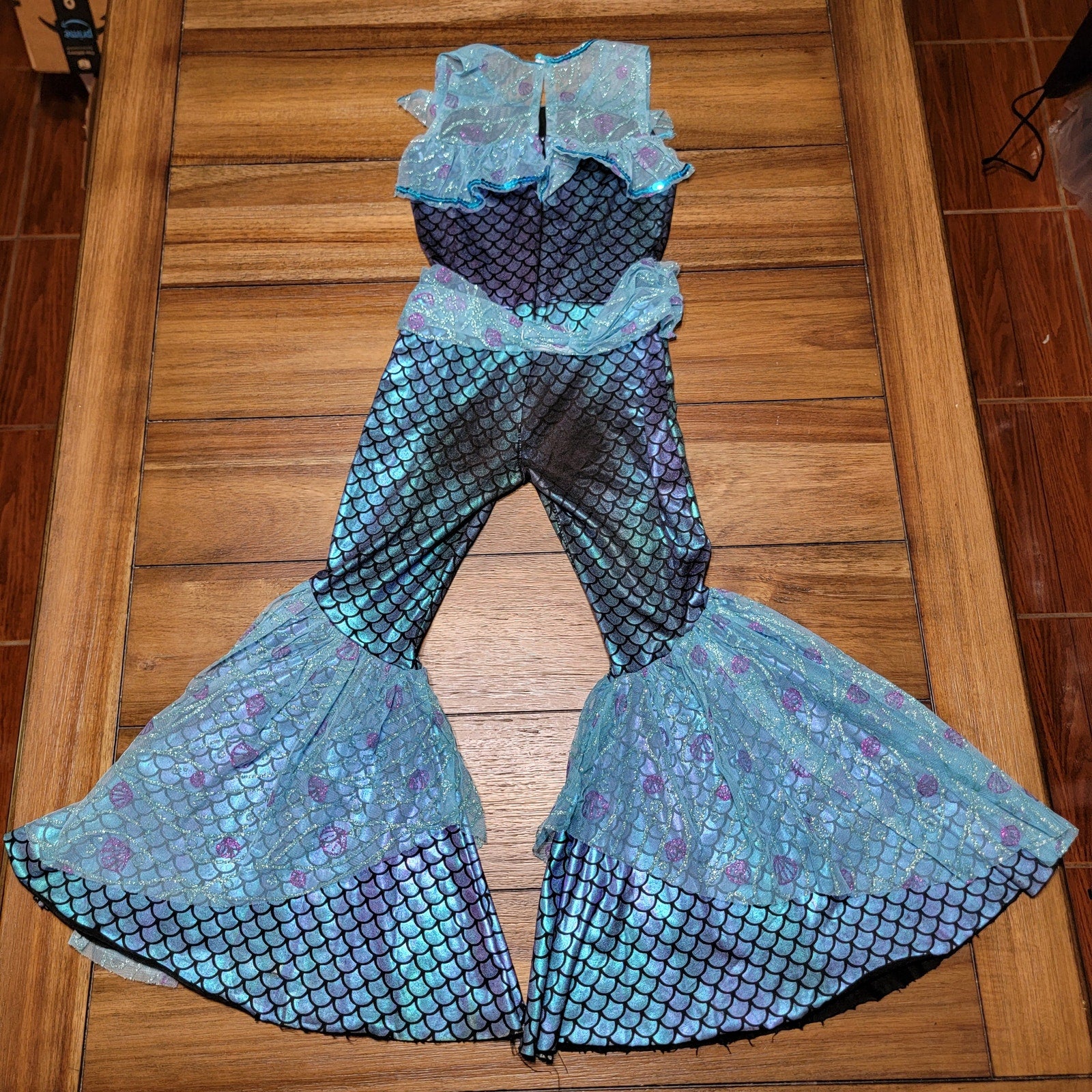 Spirit Halloween Girls Blue Mermaid Jumpsuit - Size Small
