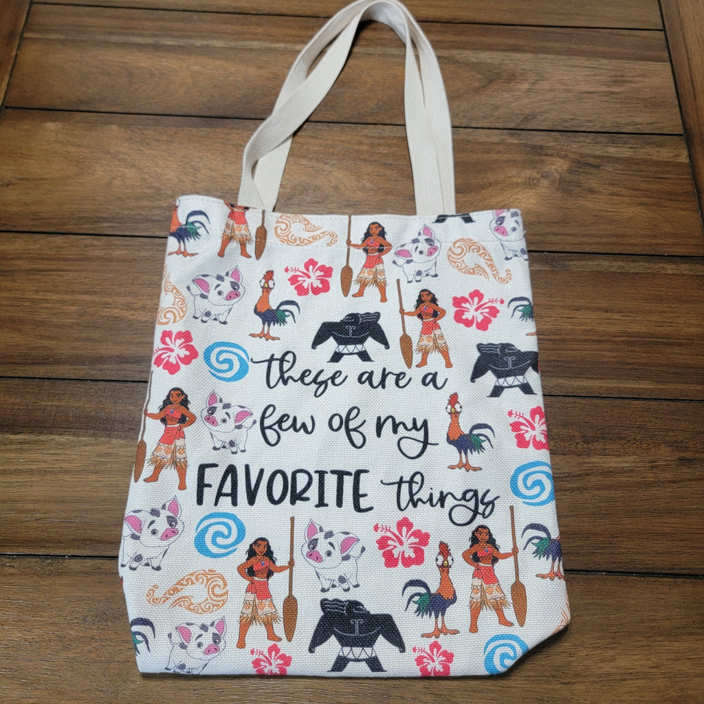 Moana Canvas Tote Bag "These Are A Few Of My Favorite Things"