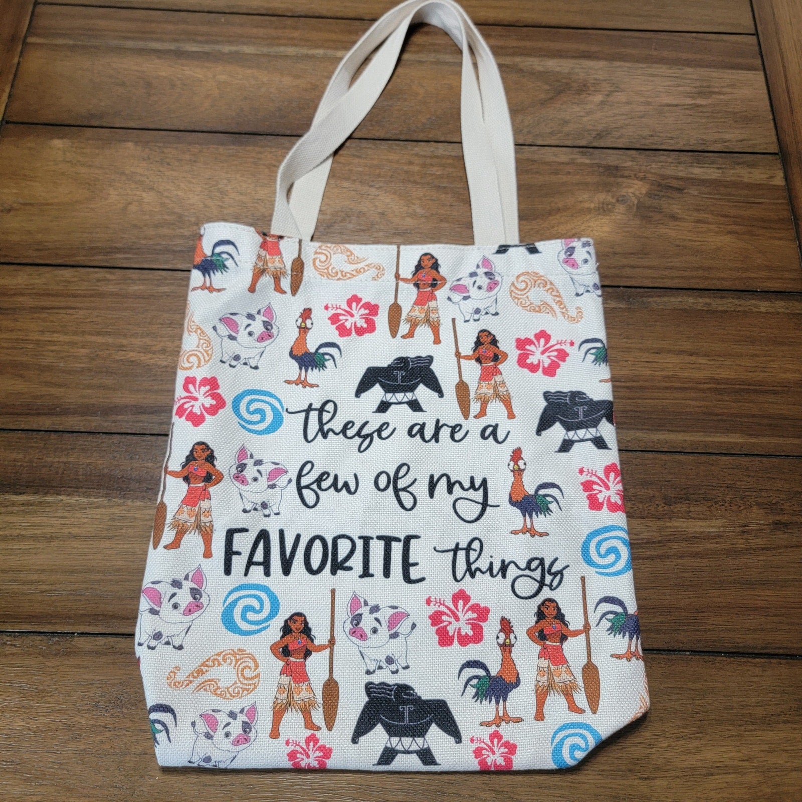 Moana Canvas Tote Bag "These Are A Few Of My Favorite Things"