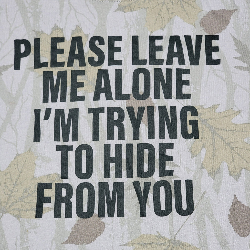 Wound Up Woodsy Camo Tee "Please Leave Me Alone..." - Size M (8-10)