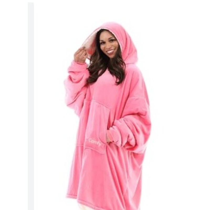 The Comfy Pink Internal Sherpa Hoodie w/ Minnie Mouse Rubber Pendant - One Size