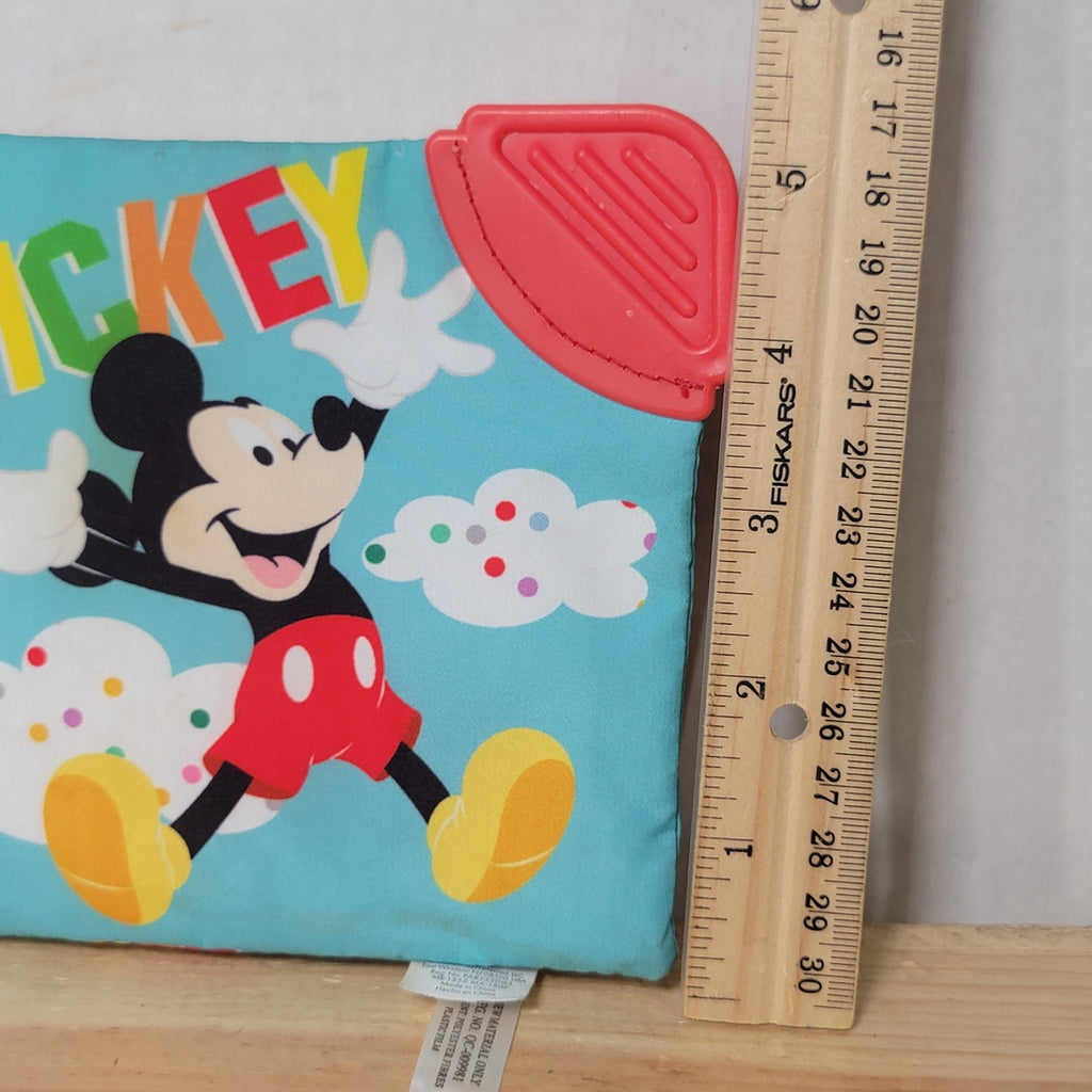 Disney Baby Mickey Mouse Soft Crinkle Book w/ a Teething Corner