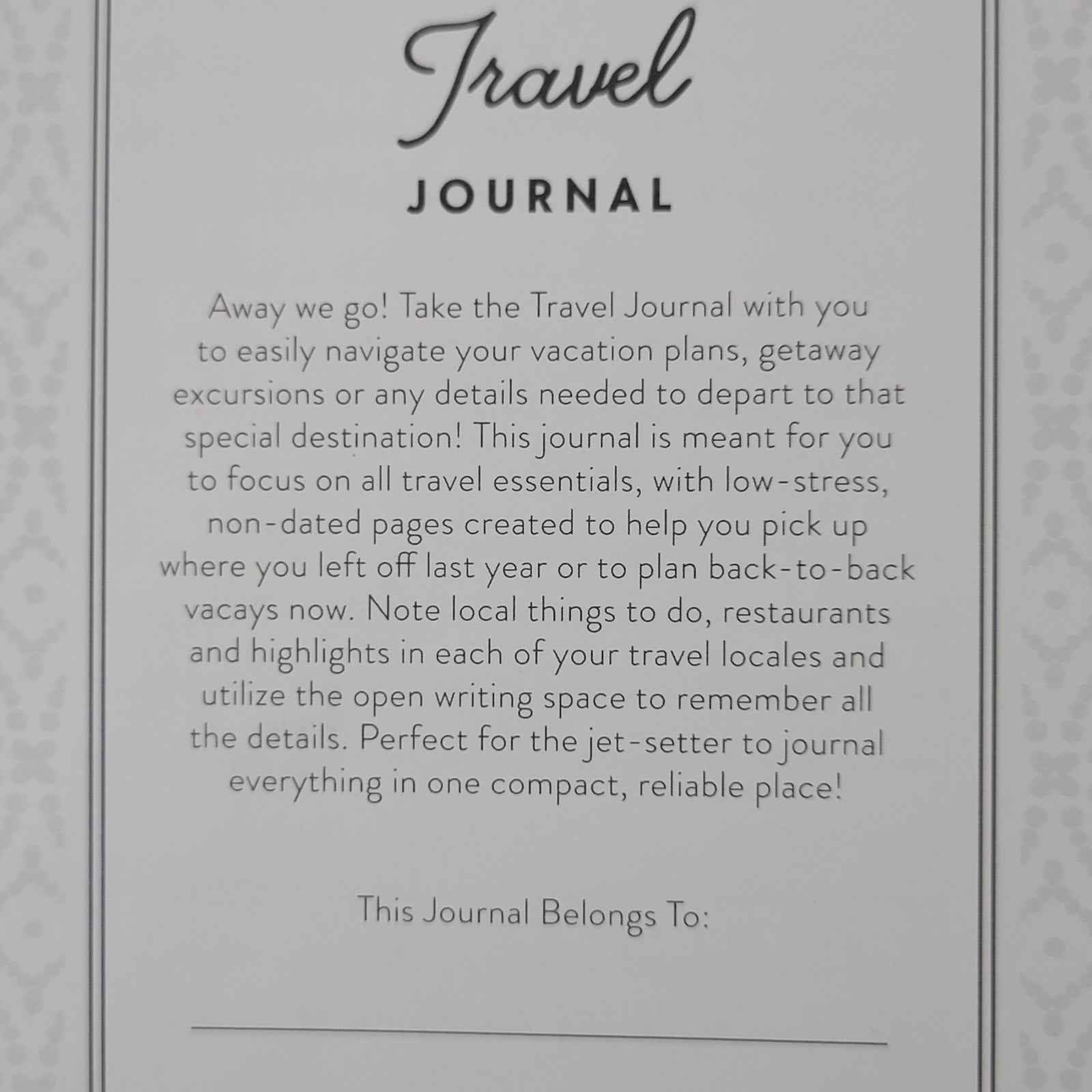 Blue Sky Teal The Travel Journal (cloth covered)- NWT