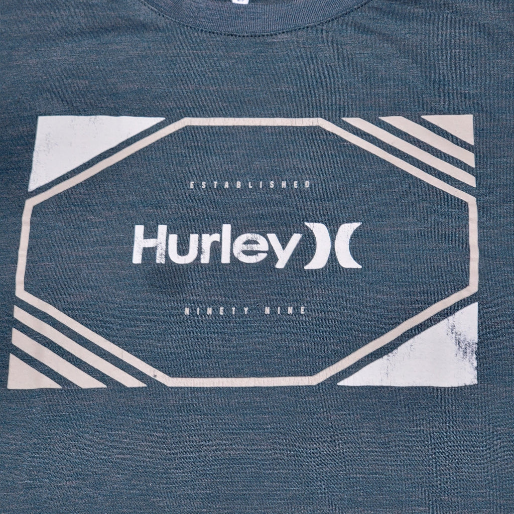 Hurley Dark Green Tee Square Logo - Size Small