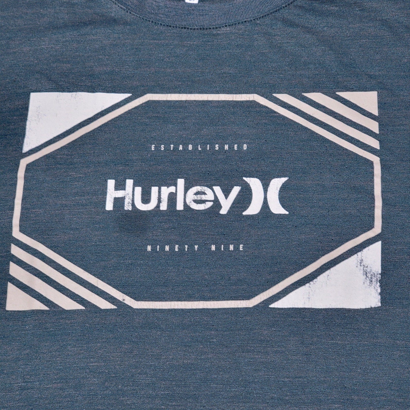 Hurley Dark Green Tee Square Logo - Size Small
