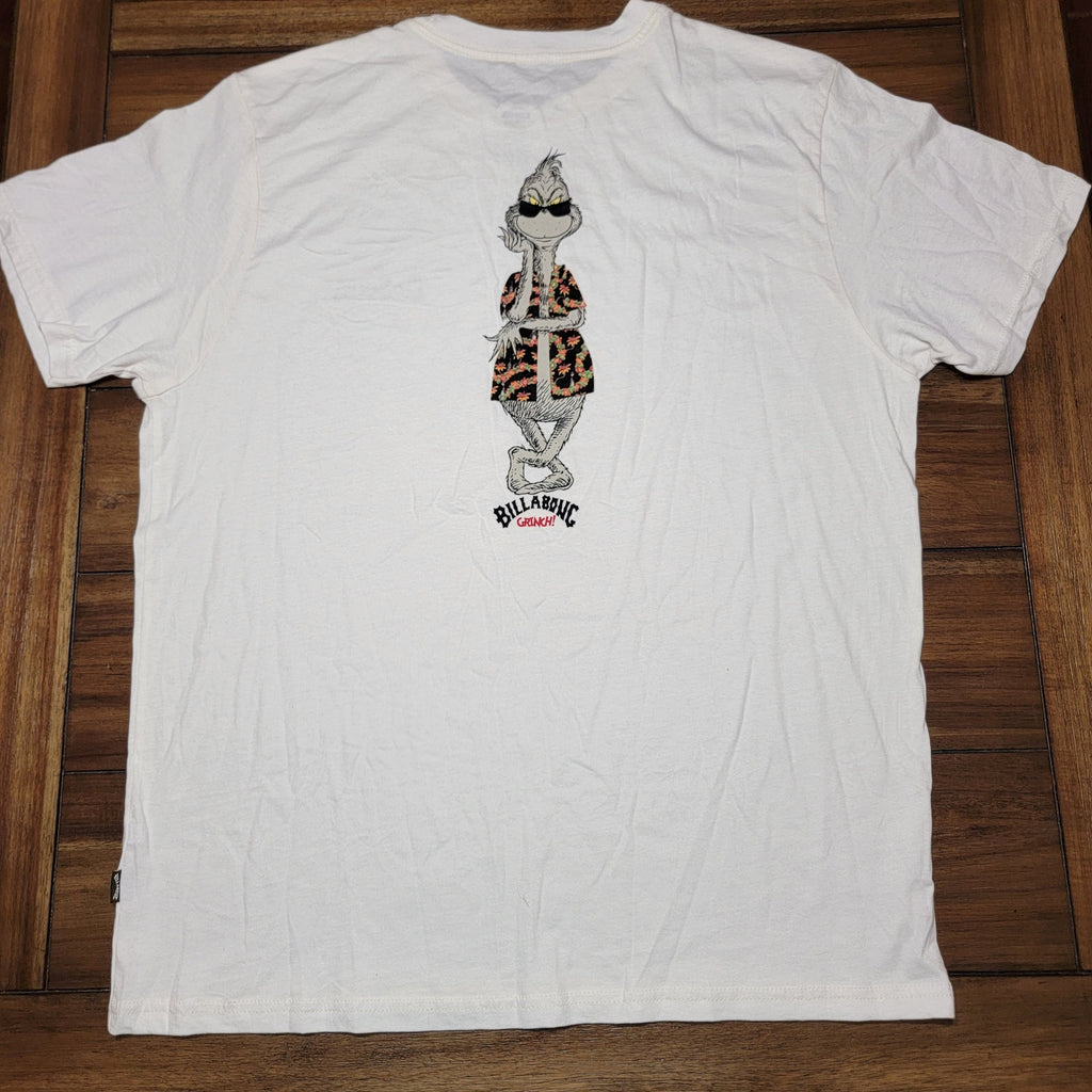Billabong x Dr. Seuss Unisex White Tee The Grinch Summer Shirt - Size XL