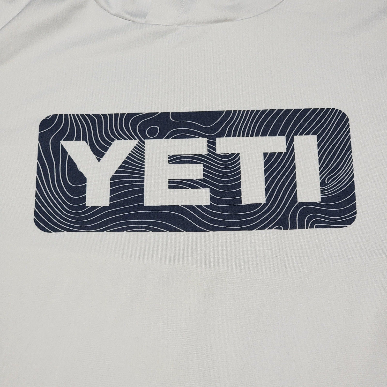 Yeti LS White Hooded Unisex Sunshirt - Size Large