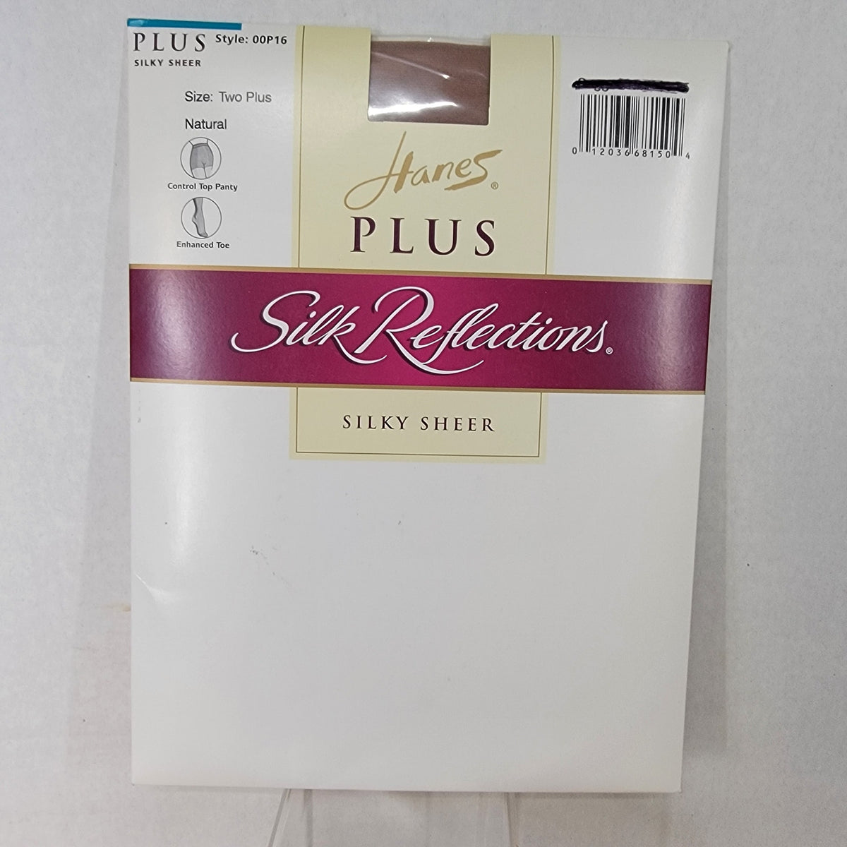 Hanes Silk Reflections Enhanced Toe Control Top Panty Hose -Two Plus Natural NEW