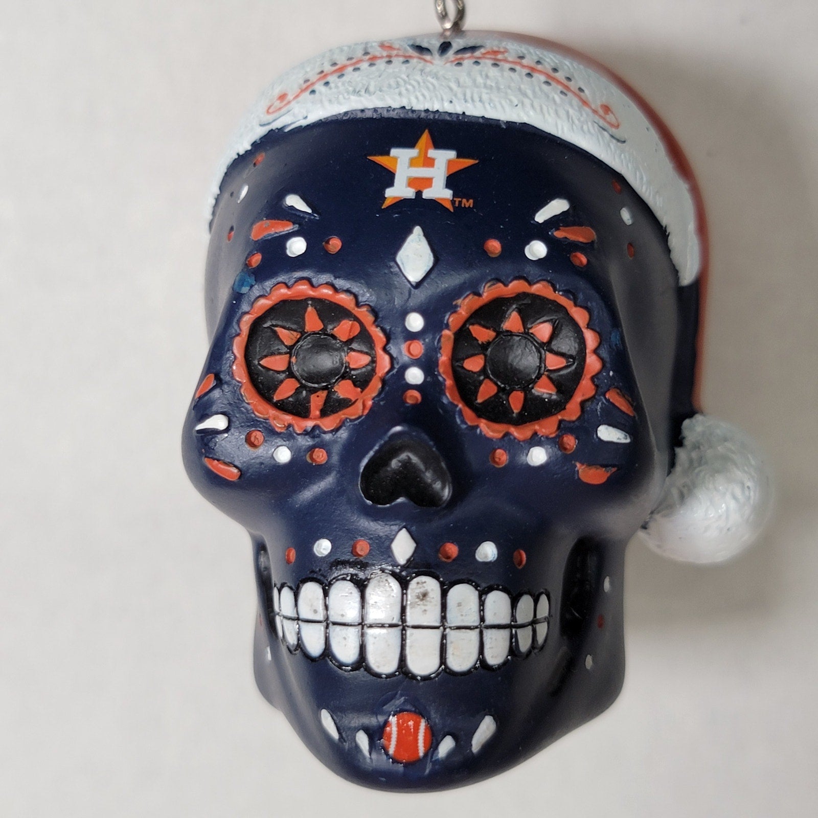 MLB Houston Astros Christmas Ornament Día de Muertos Sugar Skull - NWT