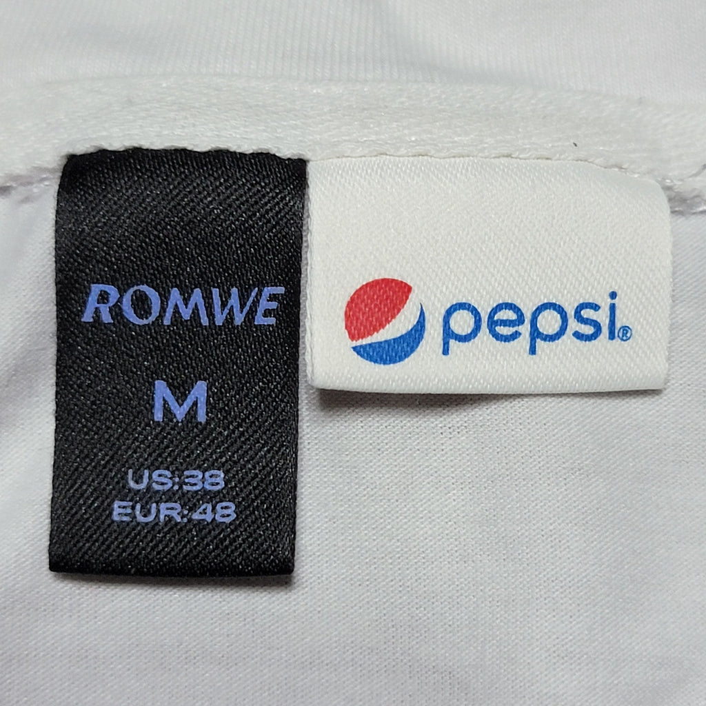 Romwe x Pepsi White Unisex Tee "More Bounce To The Ounce" - Size Medium