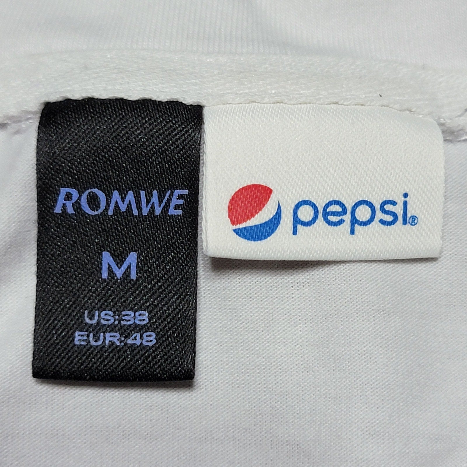 Romwe x Pepsi White Unisex Tee "More Bounce To The Ounce" - Size Medium