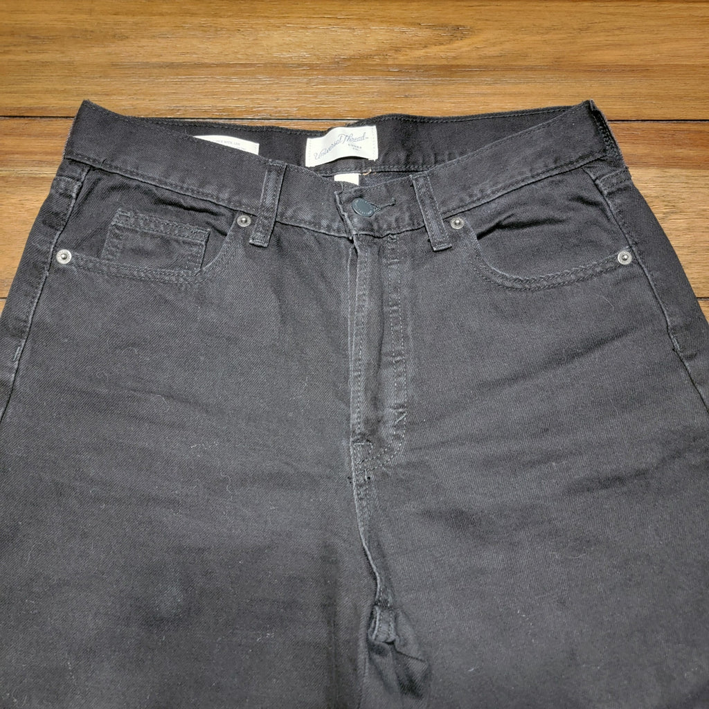 Universal Threads Mid-Rise Super Wide Leg Black Jeans w/ Button Fly - Size 4R