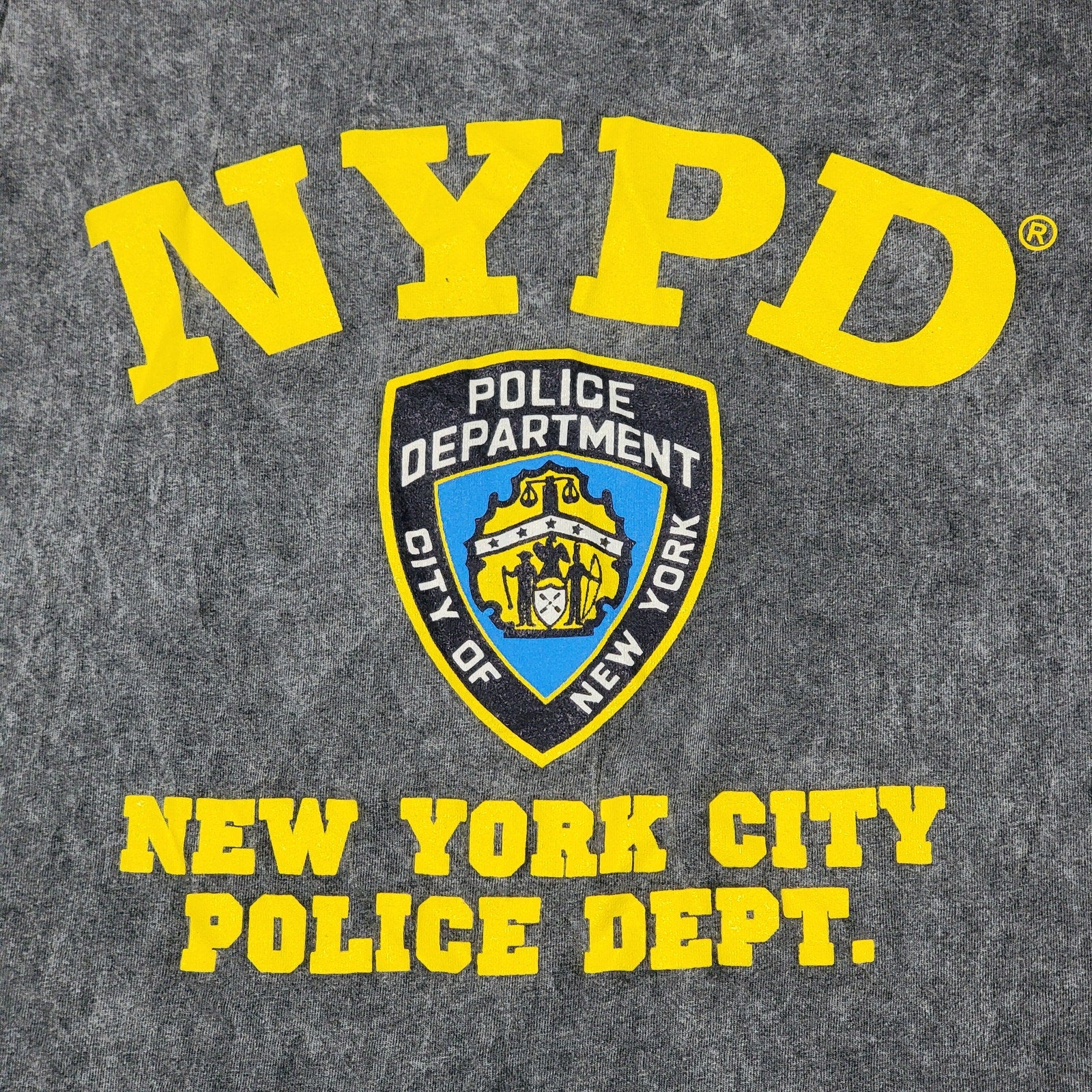 Officially Licensed NYPD Acid Washed Grey NYPD Tank Top - Size Small
