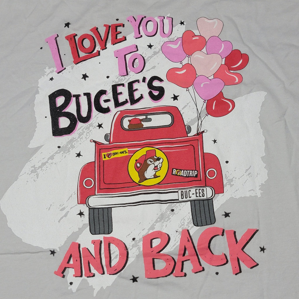 Buc-ee's Valentine's Day Grey Tee "I Love You To Buc-ee's And Back" - Size 2XL
