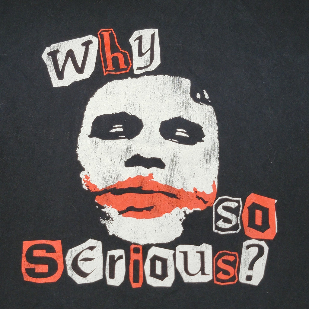 The Dark Knight Trilogy Black Unisex Tee Joker "Why So Serious?" - Size Large
