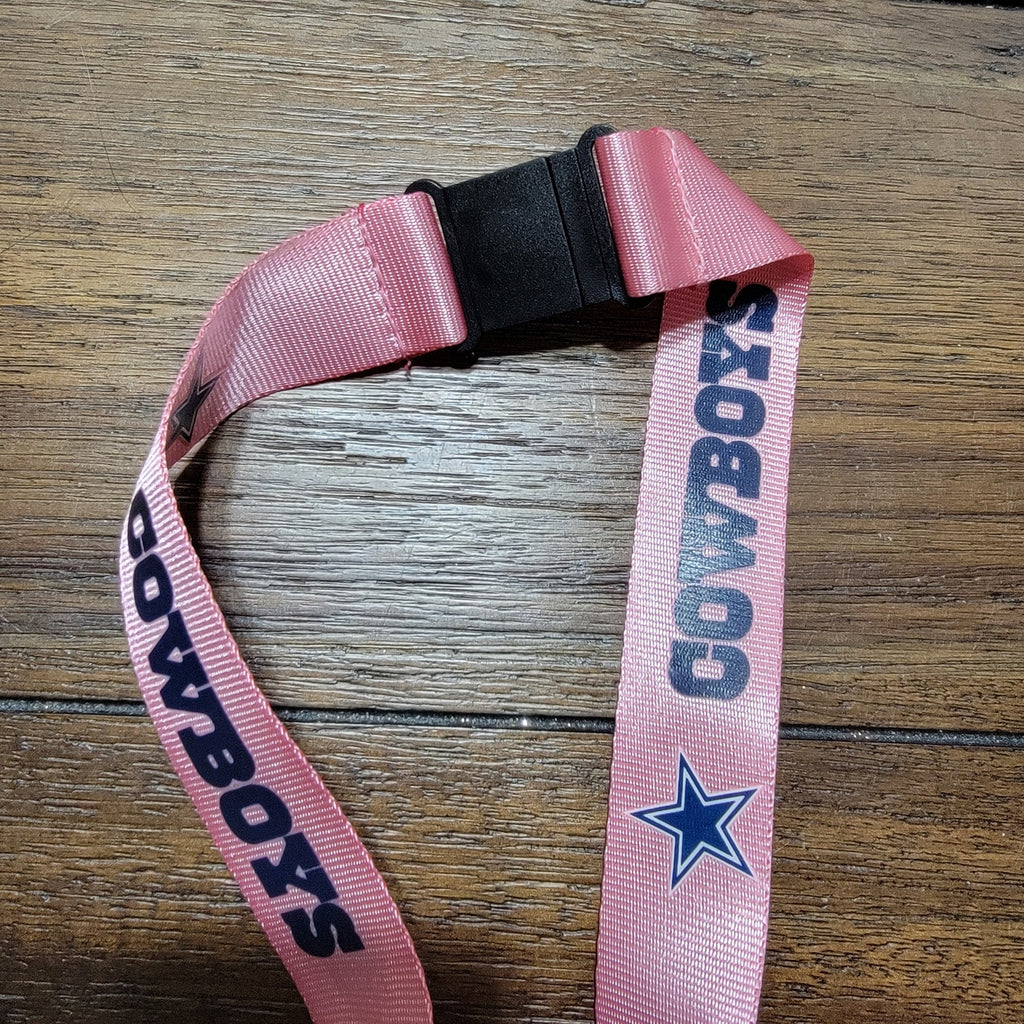 NFL Pink Dallas Cowboys Lanyard w/ Removable Clip - NWT
