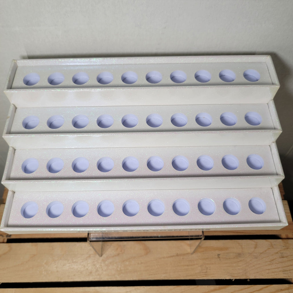 Jeffree Star Cosmetics White Glitter Makeup Display Holder - NEW
