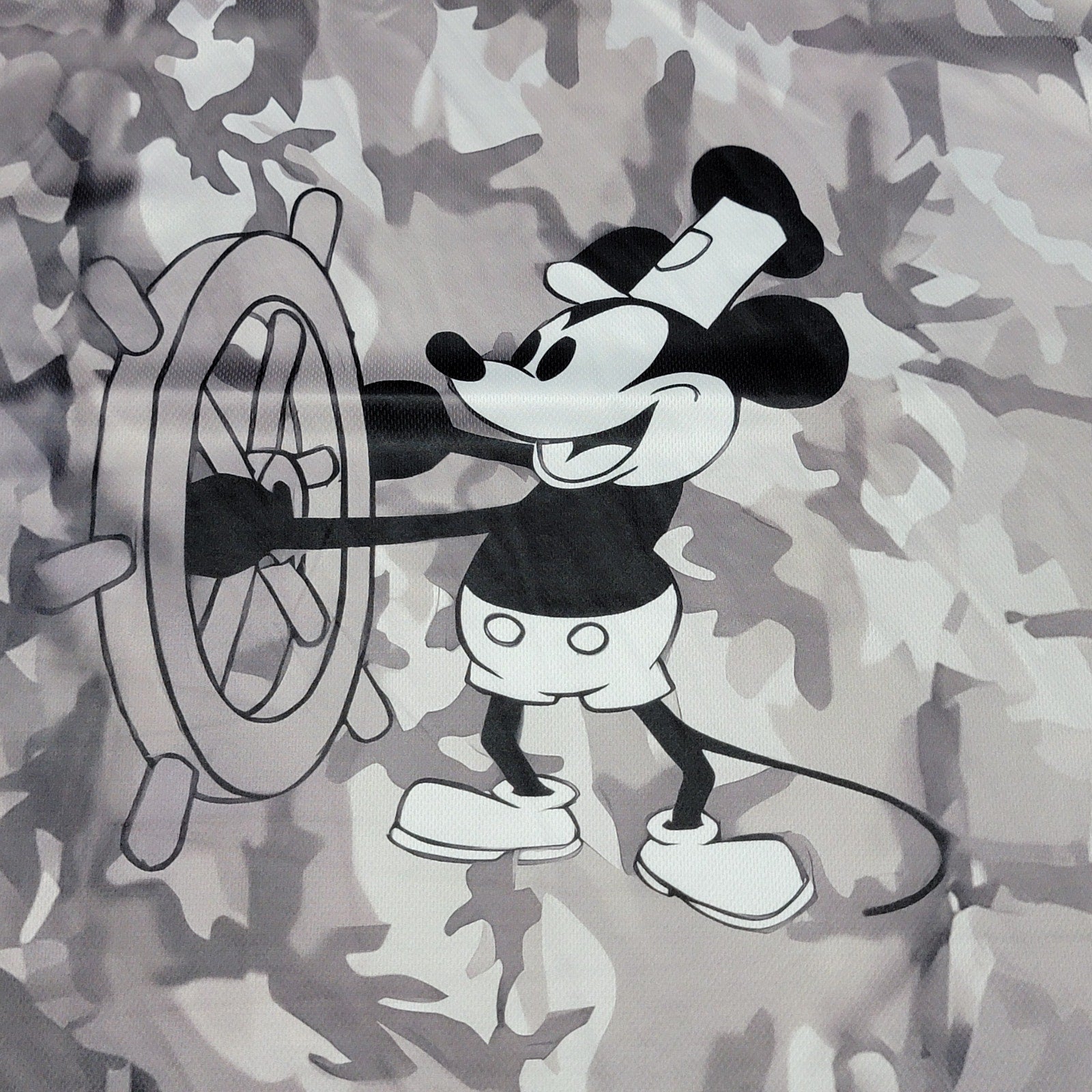 Unbranded Grey Camo Steamboat Willie Mickey Unisex Tee - Size XXL