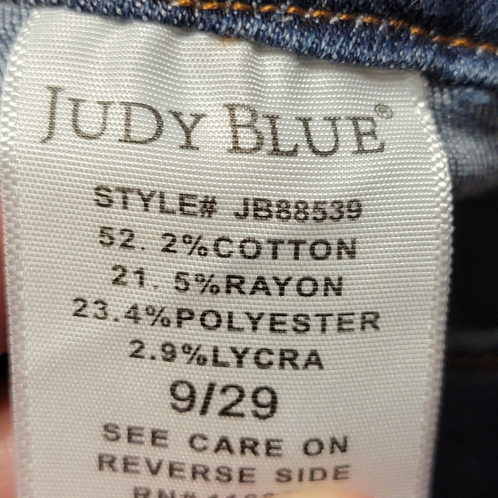 Judy Blue Pull On Skinny Denim Jeans w/ Faux Front Pockets - Size 9/29